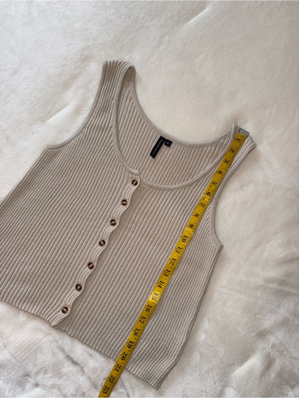 Moon & Madison Ribbed Button Front Tank Top - Picture 8 of 8